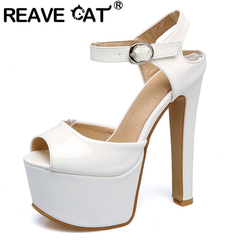 Women'S Shoes Plus Size - REAVE แมวแฟชั่นผู้หญิงรองเท้าแตะ Peep Toe รองเท้าส้นสูง 16