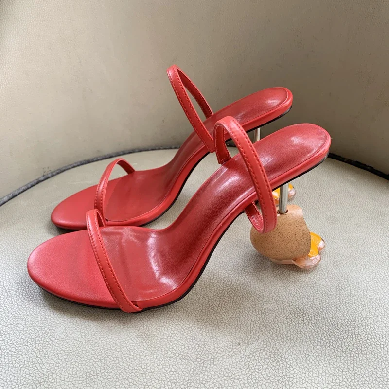 Women'S Shoes Plus Size - ฤดูร้อน Strappy รองเท้าแตะเปิดนิ้วเท้ารองเท้าส้นสูงแปลกส้นไข่ Designer โมเดิร์นรองเท้า Mules