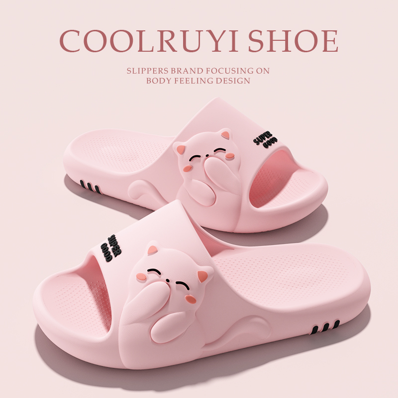 Women'S Shoes Plus Size - รองเท้าแตะคู่รักลายการ์ตูนแมว พื้นนุ่ม ใส่สบาย ไซส์ใหญ่ 36-45 สำหรับฤดูร้อน