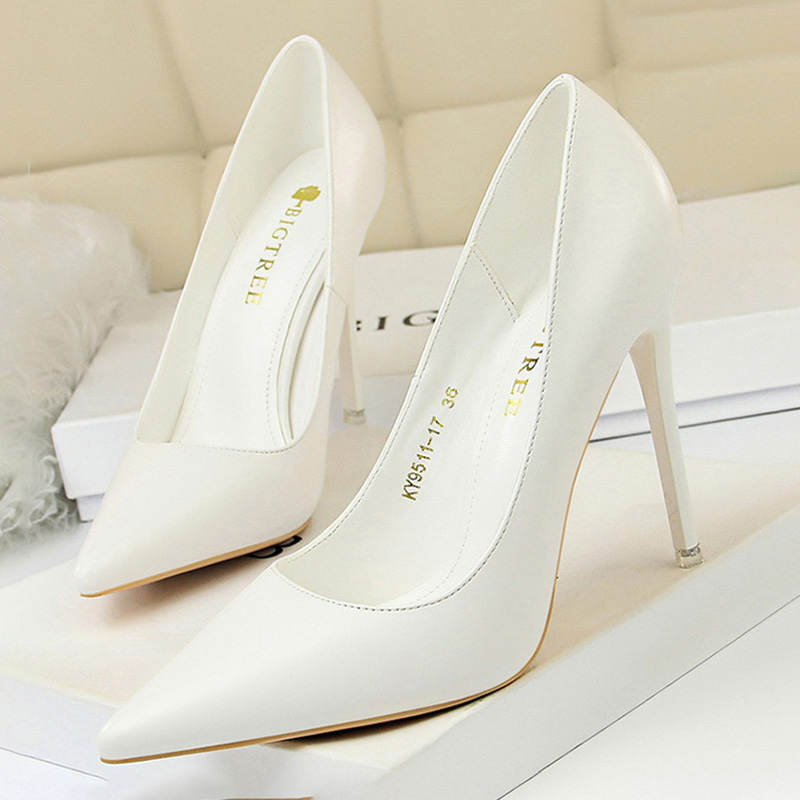 Women'S Shoes Big Feet - รองเท้าส้นสูงผู้หญิง BIGTREE แฟชั่น รองเท้าส้นสูง สีดำ ชมพู