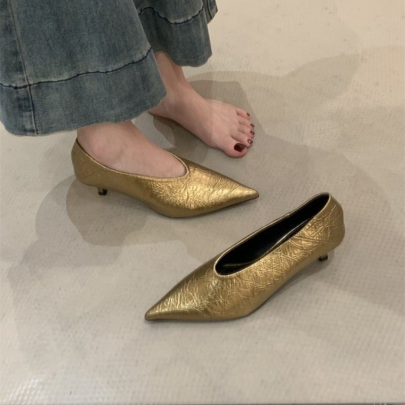 Women'S Shoes For Work - รองเท้าส้นเตี้ยหัวแหลมแบบสวม สไตล์ลำลอง สำหรับผู้หญิง รุ่นใหม่ ฤดูใบไม้ร่วง ปี