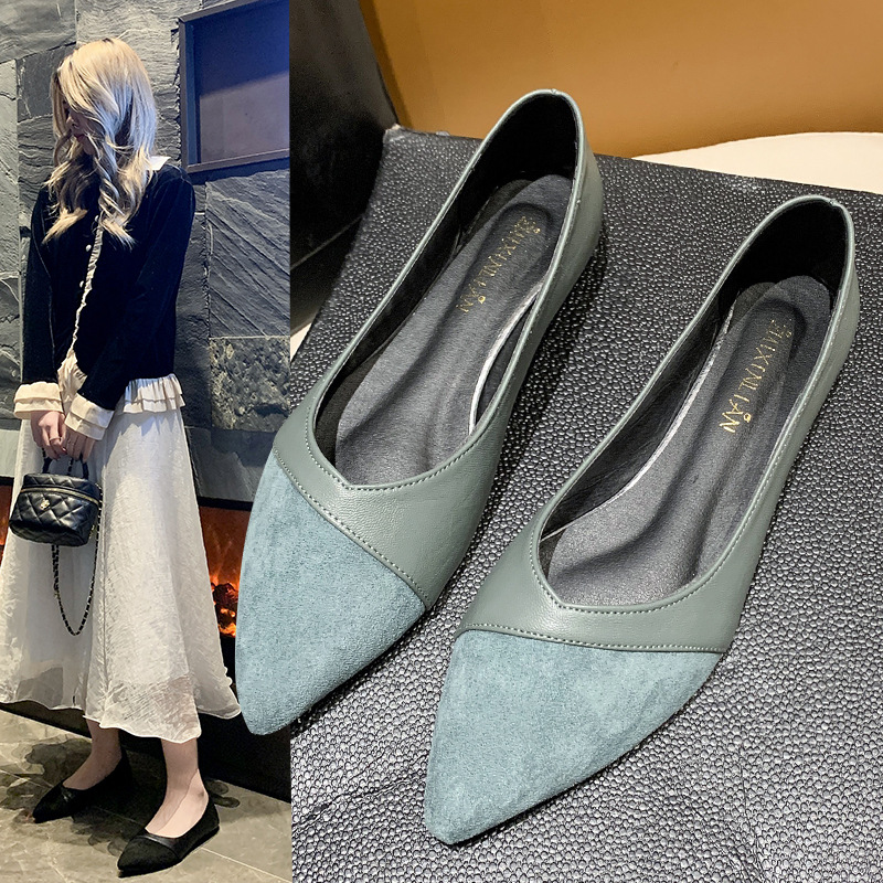 Women'S Shoes For Work - รองเท้าหนังสีดำแบบเรียบสำหรับผู้หญิง รองเท้าทำงานแบบสวม ส้นเตี้ย ใส่ได้หลายโอกาส สำหรับฤดูใบไม้ร่วง
