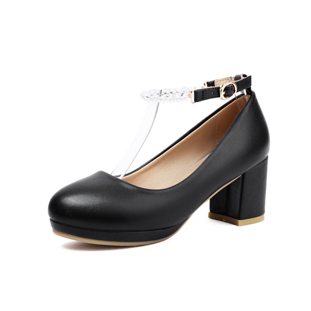 Women Shoes Jd - Qplyxco zapatos de mujer รองเท้าหนังแฟชั่นหุ้มข้อส้นสูงมีสายรัดรองเท้าส้นสูงงานแต่งงานส้นสีชมพูขนาด30-43 510-22