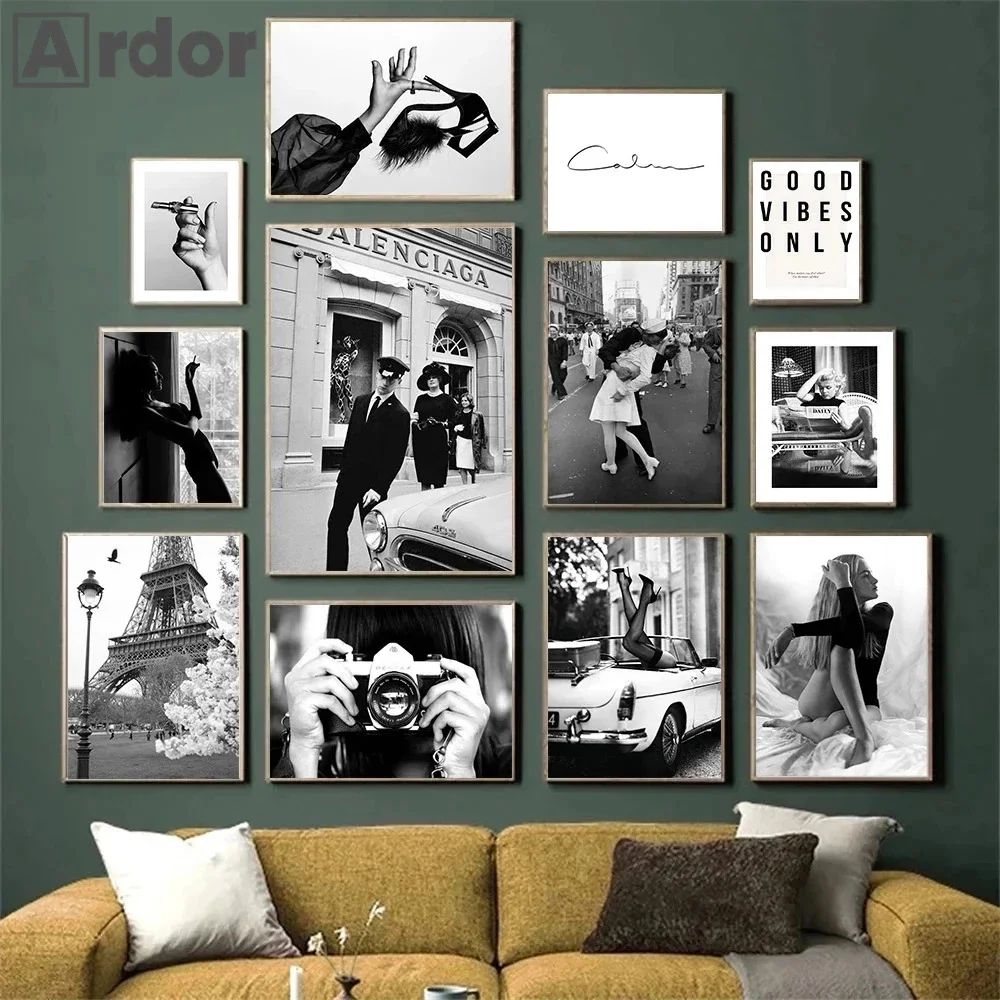 Women Shoes Quote - แฟชั่นผู้หญิงเซ็กซี่ Wall Art โปสเตอร์ลิปสติกรองเท้าส้นสูง Art พิมพ์คำคมภาพวาดผ้าใบภาพโมเดิร์นห้องนั่งเล่น