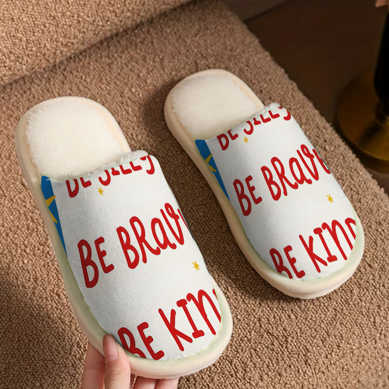 Women Shoes Quote - รองเท้าแตะหรูหรา นุ่มสบาย สำหรับผู้ชายและผู้หญิง รองเท้าใส่ในบ้านสำหรับฤดูหนาว ให้ความอบอุ่น น้ำหนักเบา