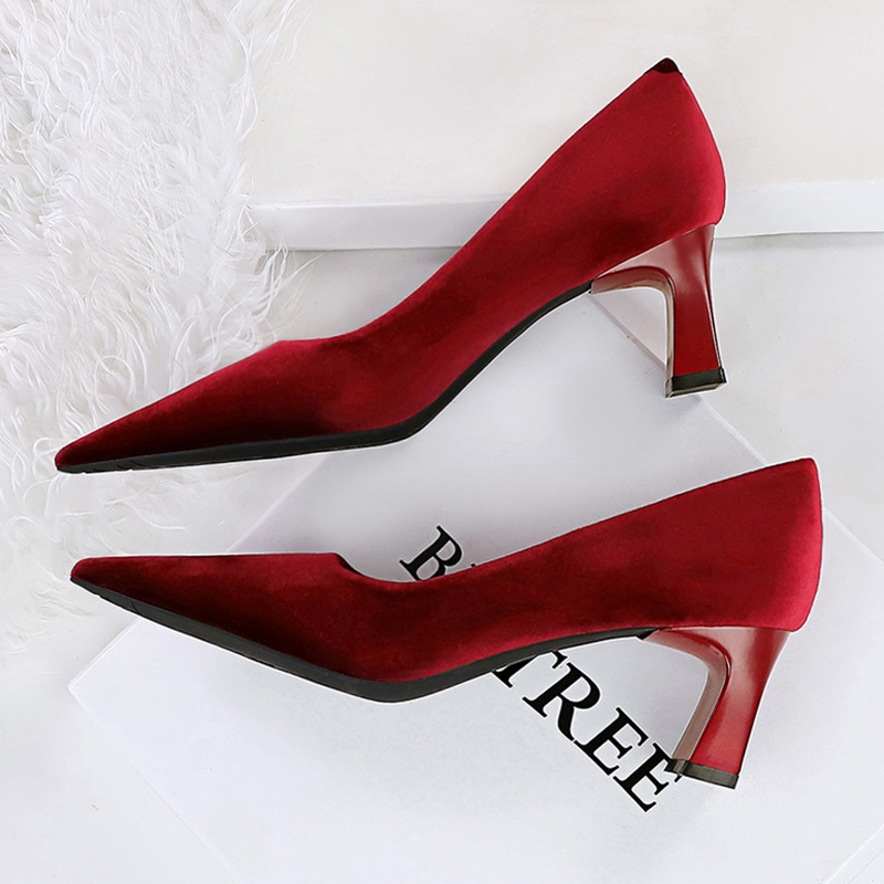 รองเท้าส้นสูงแบบสวมสำหรับผู้หญ - Women'S Shoes Navy Blue บทวิจารณ์และราคา