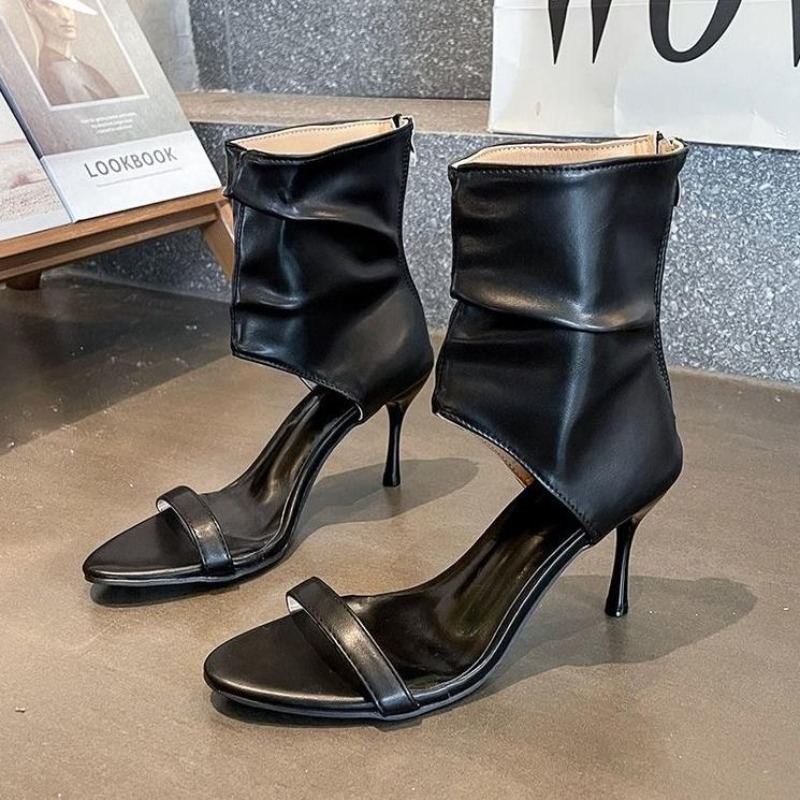 รองเท้าส้นสูงแบบเปิดนิ้วเท้า ด - Women Shoes Boots บทวิจารณ์และราคา