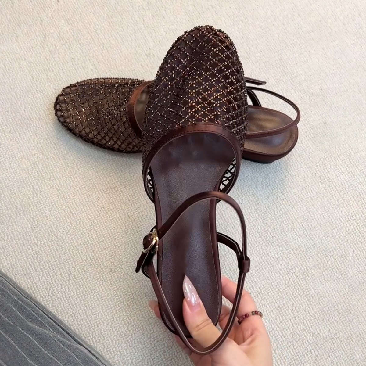 รองเท้าแตะส้นแบนหัวมนสำหรับผู้ - Women Shoes Boots บทวิจารณ์และราคา