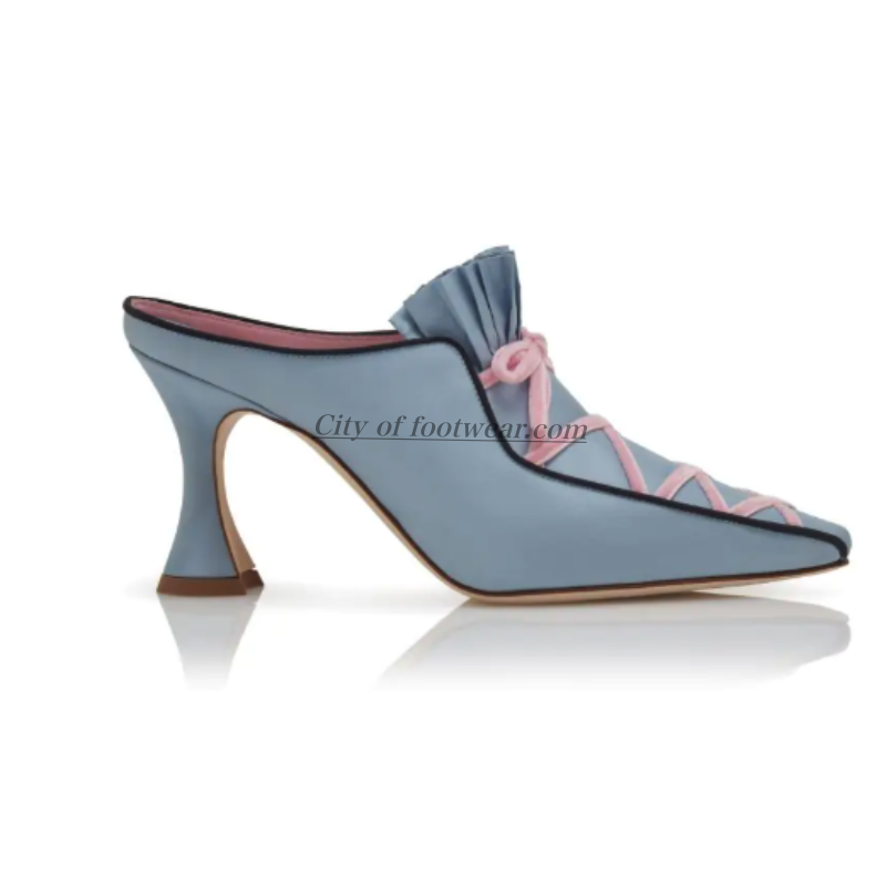 รองเท้าส้นสูงผ้าไหมแบบผูกเชือก - Women'S Shoes Navy Blue บทวิจารณ์และราคา