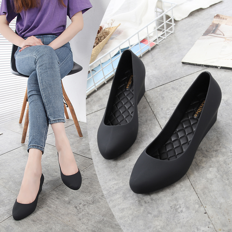 รองเท้าส้นเตารีดแบบสวมสำหรับผู - Women'S Shoes Navy Blue บทวิจารณ์และราคา
