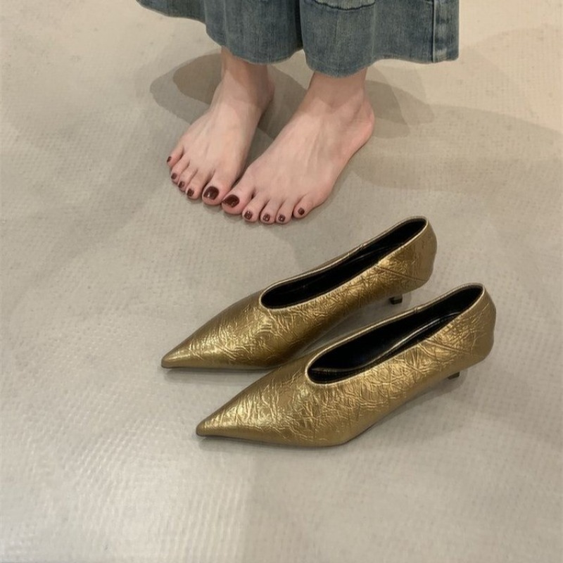 รองเท้าส้นเตี้ยหัวแหลมแบบสวม ส - Women'S Shoes For Work บทวิจารณ์และราคา