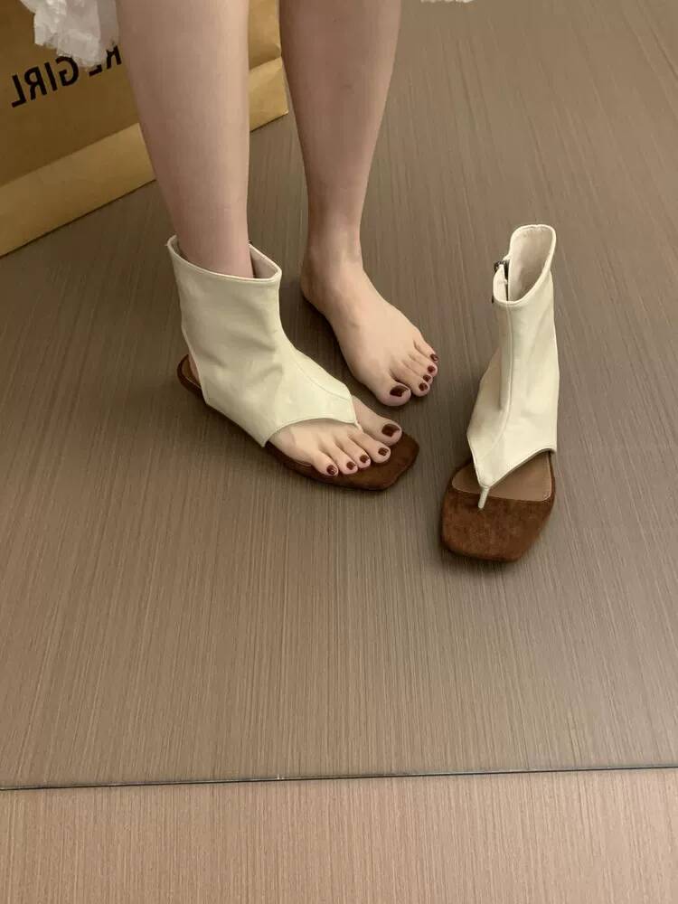 รองเท้าบูทข้อสั้นสีน้ำตาลสไตล์ - Women Shoes Boots บทวิจารณ์และราคา
