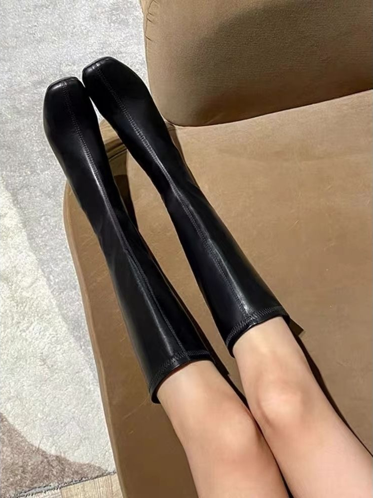 Square Toe Women's Long Boots  - Women'S Shoes For Work บทวิจารณ์และราคา