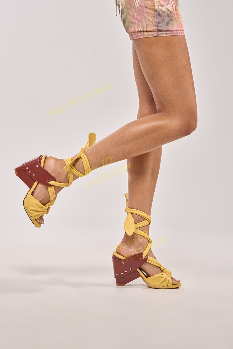 รองเท้าส้นสูงแบบเปิดนิ้วเท้า ส - Women'S Shoes Yellow บทวิจารณ์และราคา