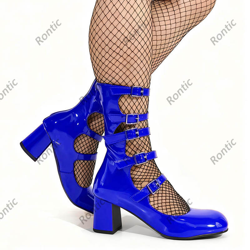 รองเท้าบูทหนังแก้วสีน้ำเงินสไต - Women'S Shoes Navy Blue บทวิจารณ์และราคา