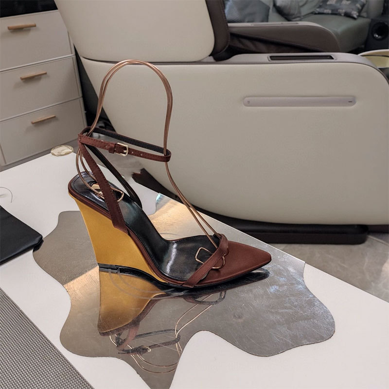 รองเท้าส้นเตารีดแบบมีสายรัดหลา - Women'S Shoes Yellow บทวิจารณ์และราคา