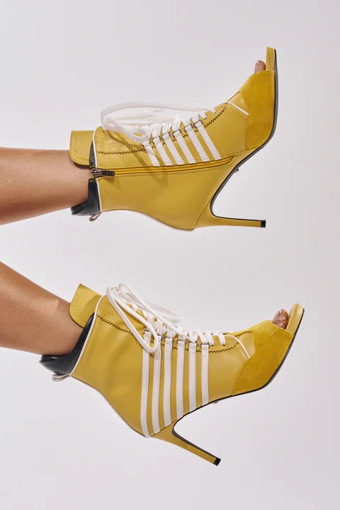 รองเท้าบูทส้นสูงแบบเปิดนิ้วเท้ - Women'S Shoes Yellow บทวิจารณ์และราคา