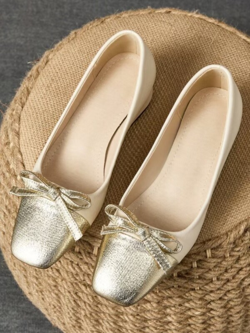 รองเท้าส้นเตี้ยทรงเหลี่ยมประดั - Women'S Shoes For Work บทวิจารณ์และราคา