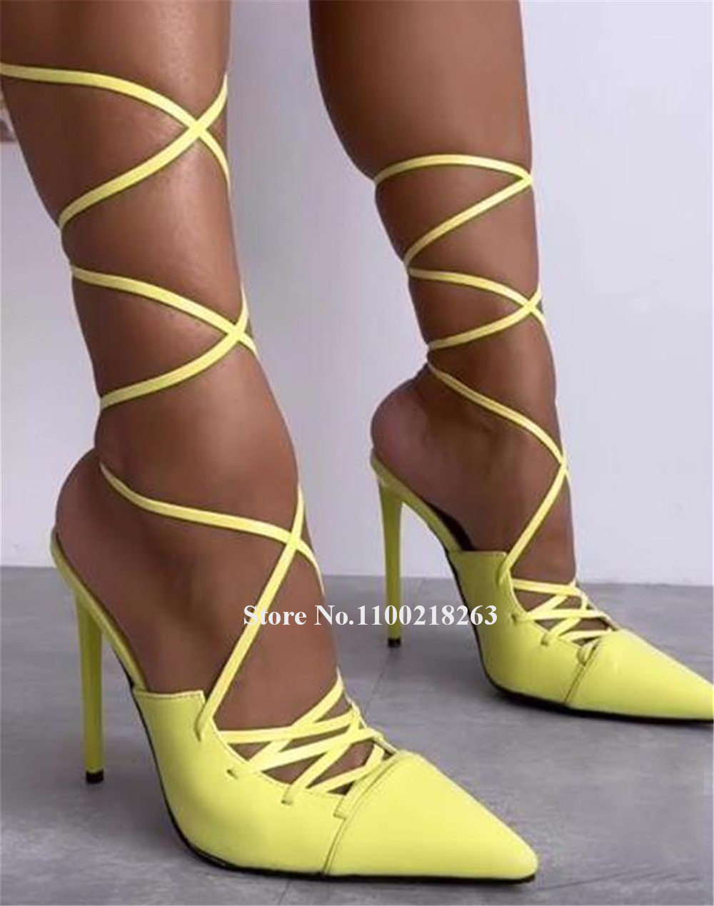 รองเท้าส้นเข็มแบบผูกเชือก ส้นบ - Women'S Shoes Yellow บทวิจารณ์และราคา